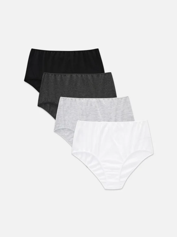 Primark 4-Pack Full Briefs Black/White Clearance