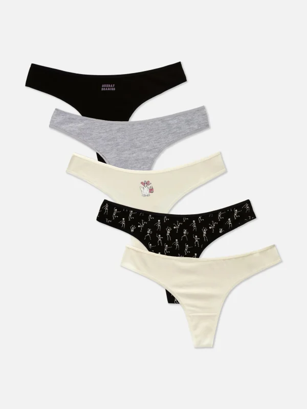 Primark 5-Pack Halloween Thongs Pink Sale