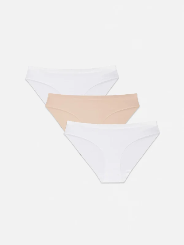 Primark 3-Pack Invisible Mini Briefs White/Taupe Outlet