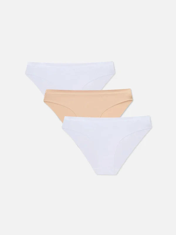 Primark 3-Pack Invisible Mini Briefs White/Taupe Best Sale