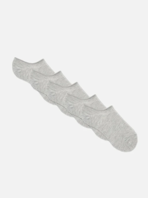Primark 5-Pack Invisible Socks Gray Flash Sale