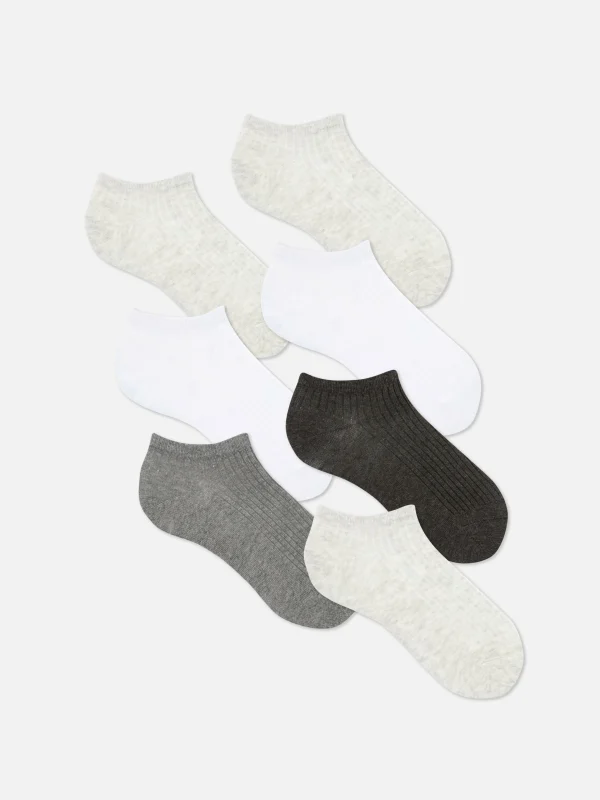 Primark 7-Pack Knit Sneaker Socks Gray Cheap