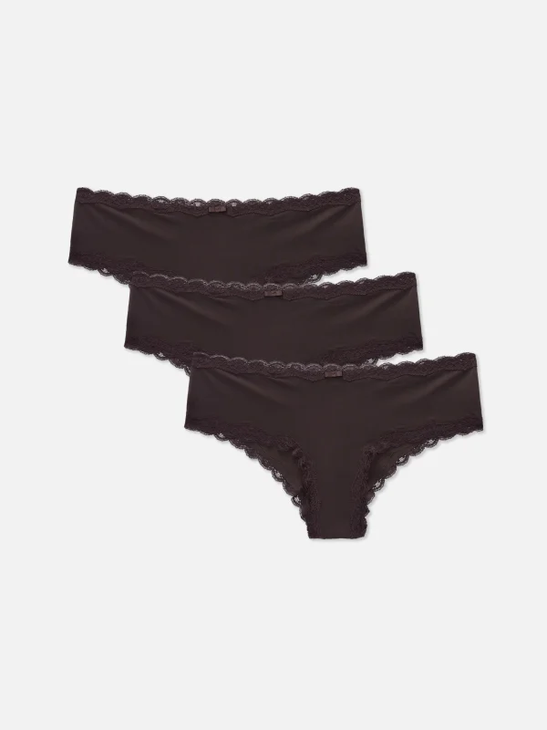 Primark 3-Pack Lace Trim Hipster Briefs Fig Best