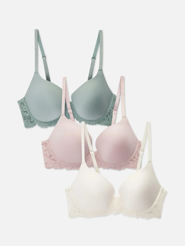 Primark 3-Pack Lace Wing T-Shirt Bras Olive Online