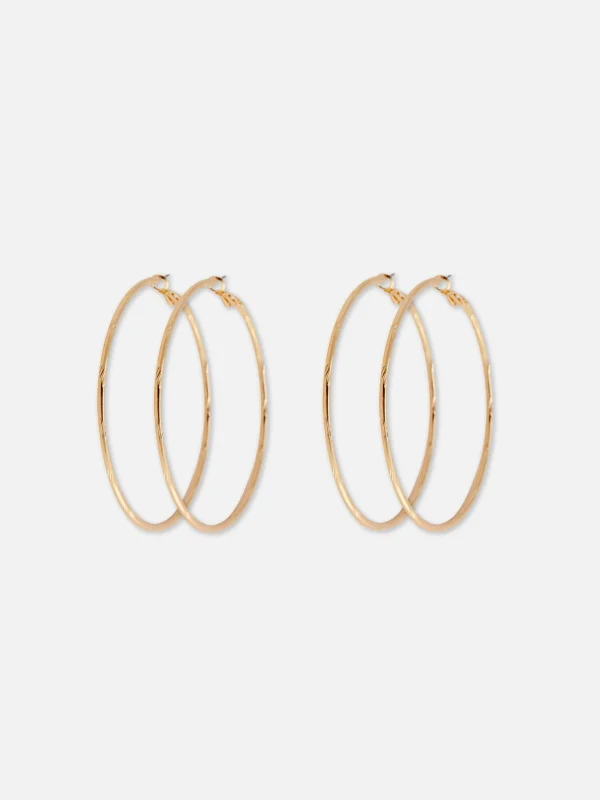 Primark 2-Pack Large Hoop Earrings Yellow Discount