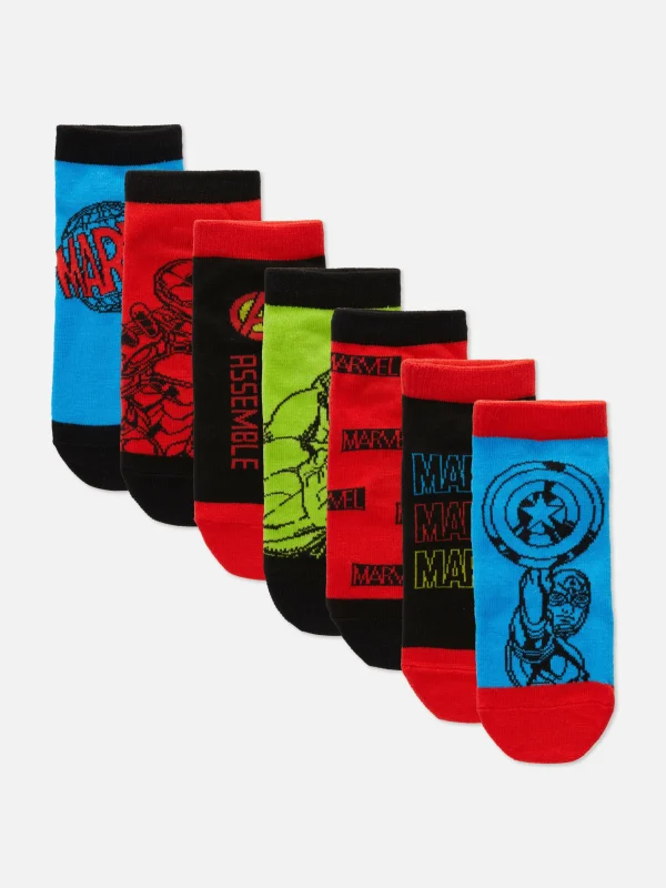 Primark 7-Pack Marvel Avengers Sneaker Socks Multi New