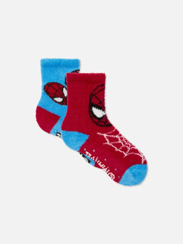 Primark 2-Pack Marvel Spider-Man Fluffy Socks Red Online