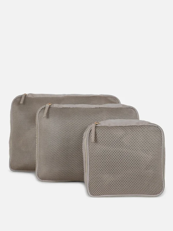 Primark 3-Pack Mesh Packing Cubes Beige Flash Sale