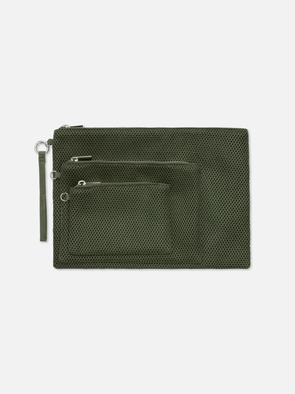 Primark 3-Pack Mesh Pouches Olive Online