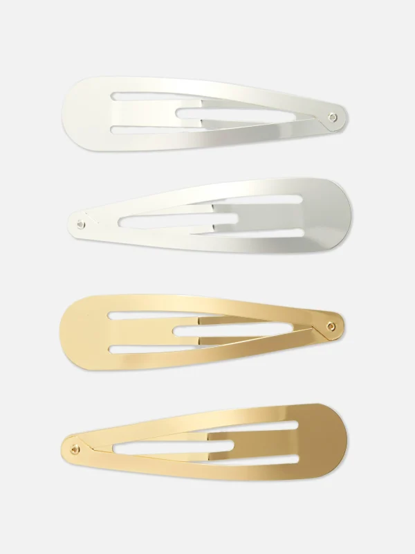 Primark 4-Pack Metal Snap Hair Clips Multi Discount