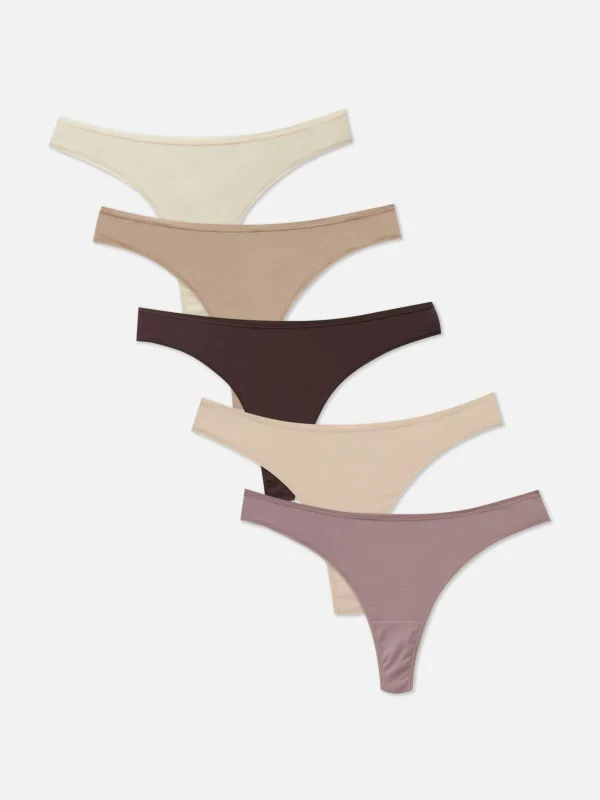 Primark 5-Pack Microfiber Thongs Natural Discount
