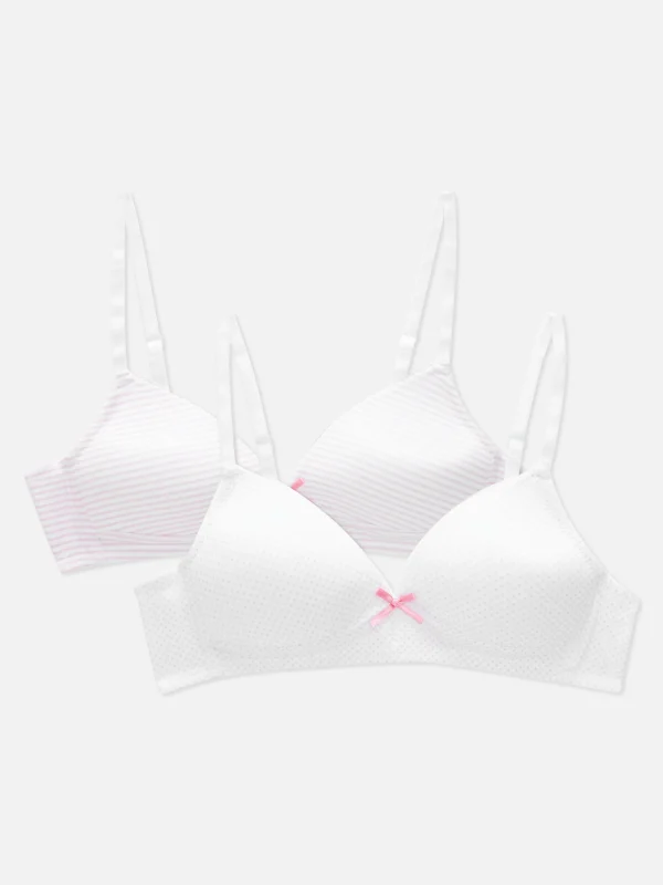 Primark 2-Pack Molded Cotton Bras Pink Best Sale