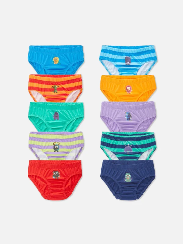 Primark 10-Pack Monster Briefs Multi New