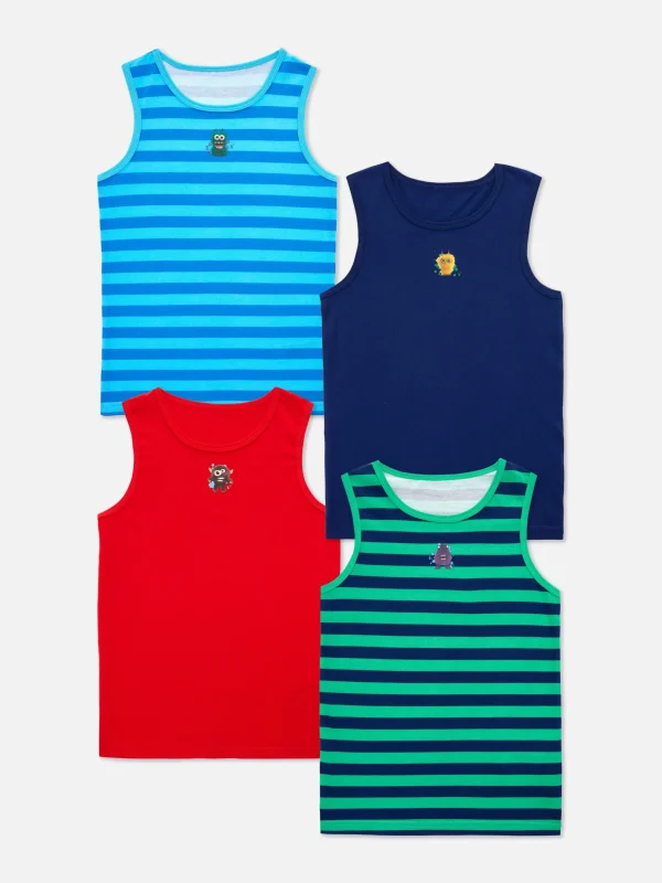 Primark 4-Pack Monster Graphic Tanks Multi Sale
