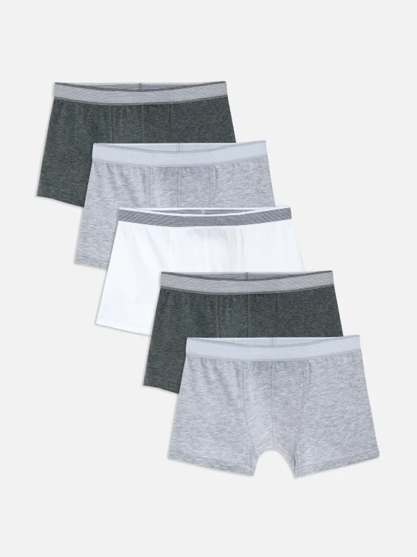 Primark 5-Pack Multi Heather Boxer Briefs Gray Cheap