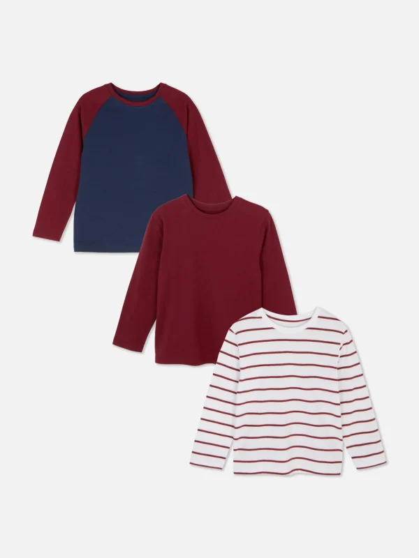 Primark 3-Pack Multi Long Sleeve T-Shirts Navy Store
