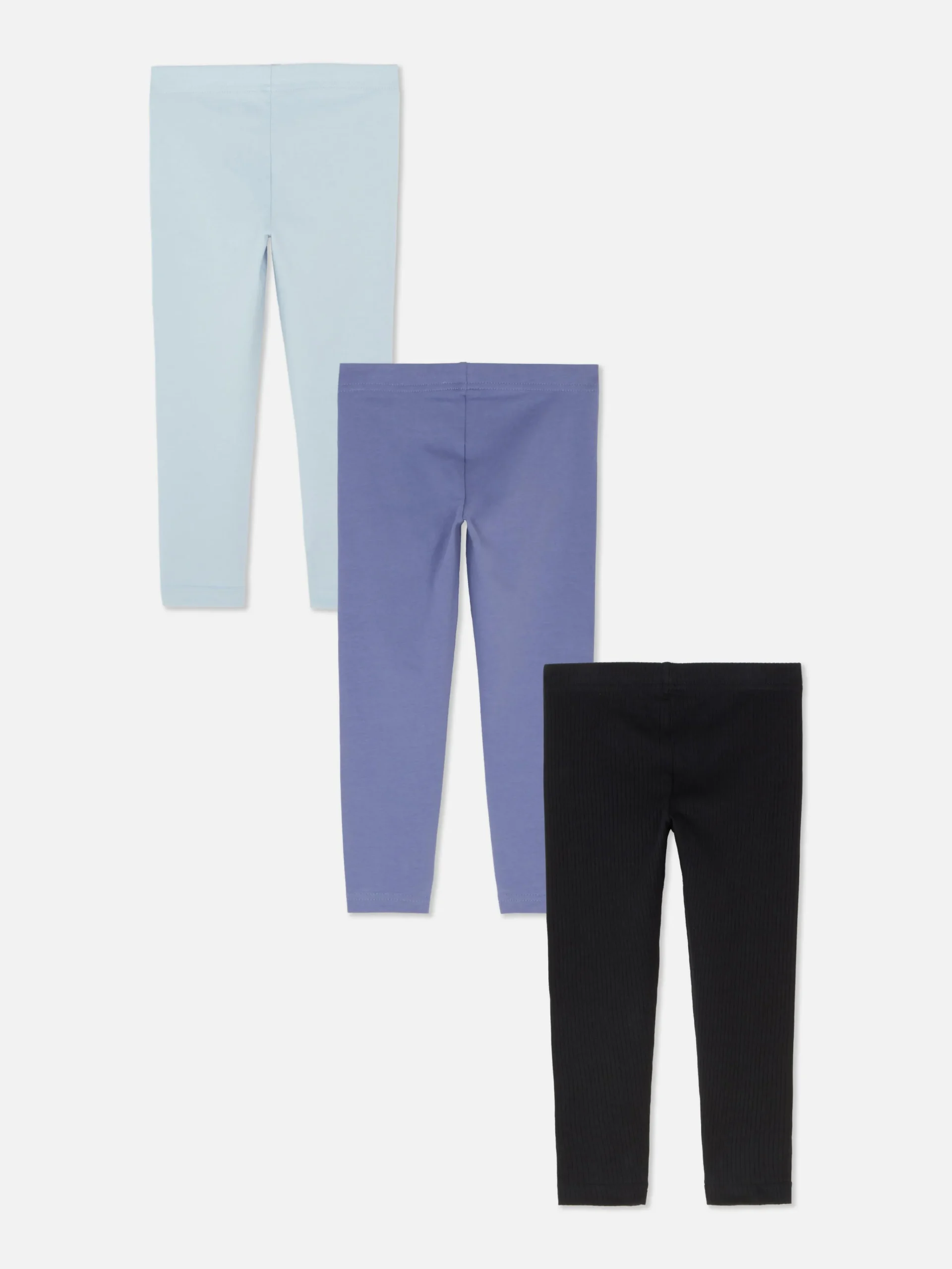 Primark 3-Pack Multi Print Leggings Blue Clearance