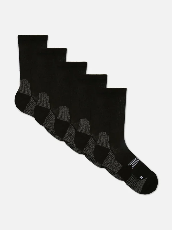 Primark 5-Pack Performance Socks Black New
