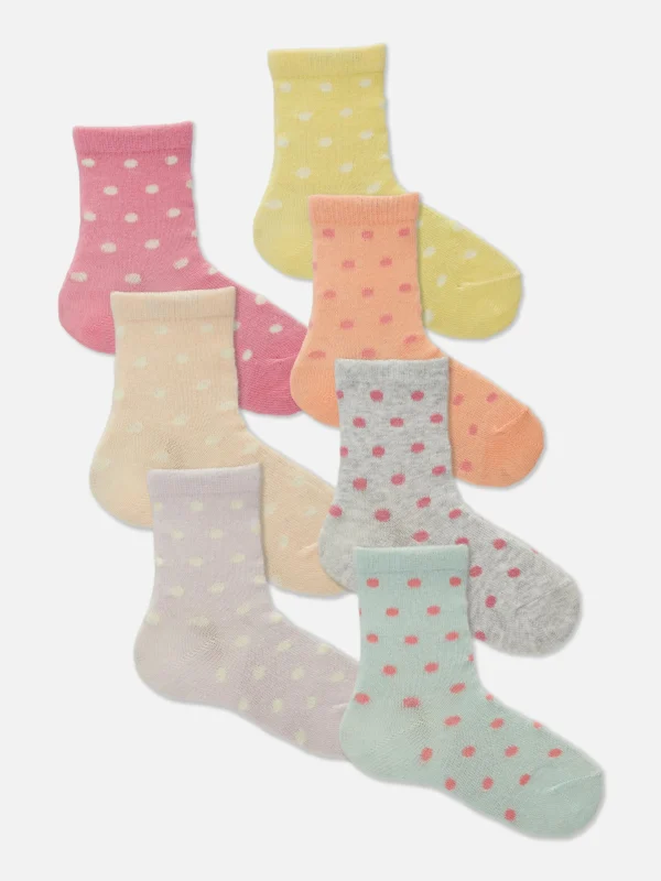 Primark 7-Pack Polka Dot Ankle Socks Multi Online
