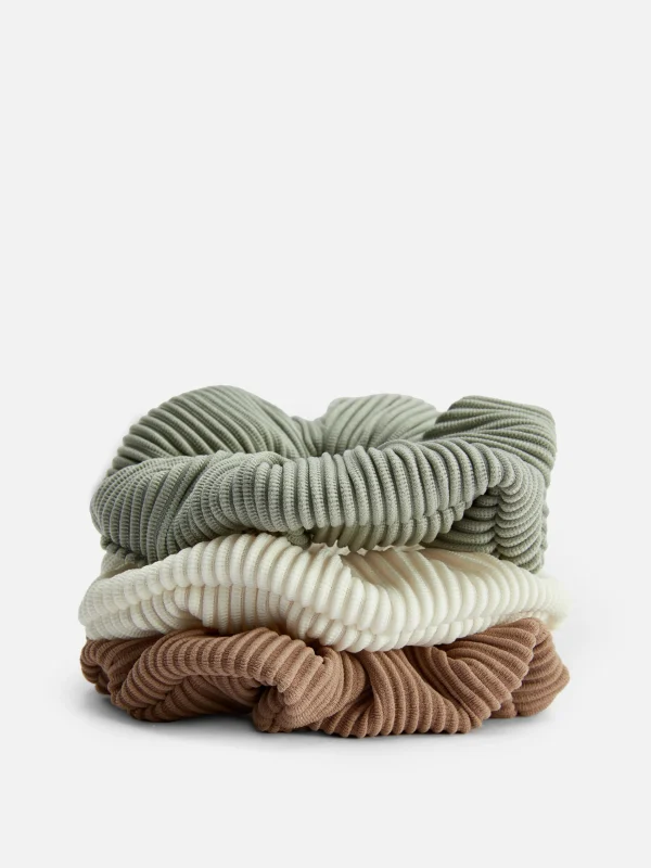 Primark 3-Pack Ribbed Scrunchies Green Shop