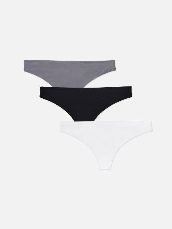 Primark 3-Pack Ribbed Thongs Blue Fashion