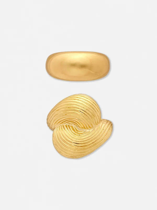 Primark 2-Pack Rita Ora Vintage Style Rings Yellow Clearance