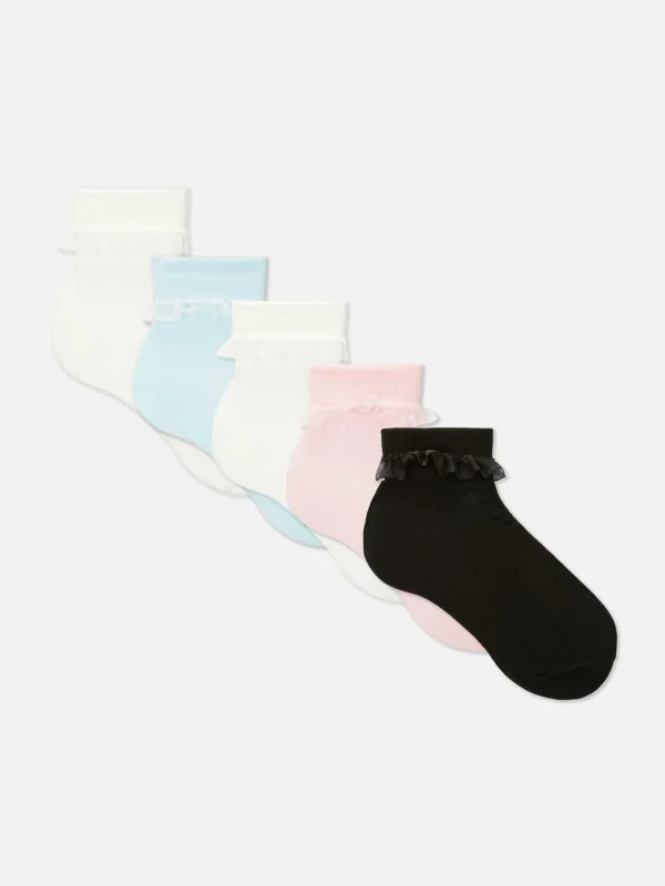 Primark 5-Pack Ruffle Trim Socks Multi Best