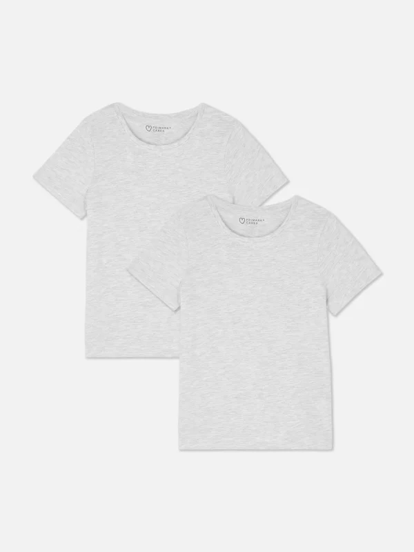 Primark 2-Pack School T-Shirts Gray Heather Clearance