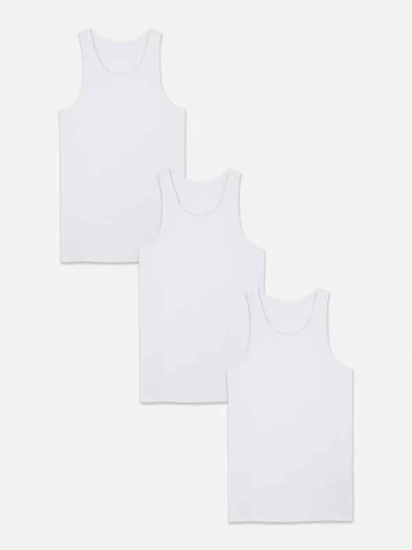 Primark 3-Pack Scoop Neck Tanks White Best