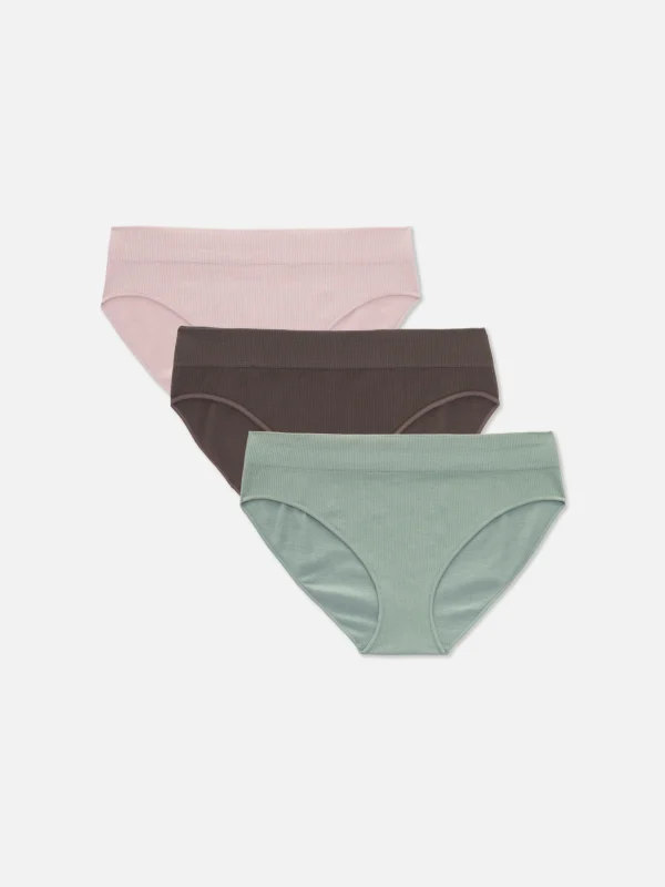 Primark 3-Pack Seamless Ribbed Mini Briefs Dark Pink Flash Sale