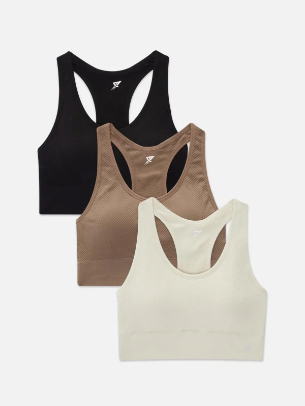 Primark 3-Pack Seamless Sports Bras Stone Outlet
