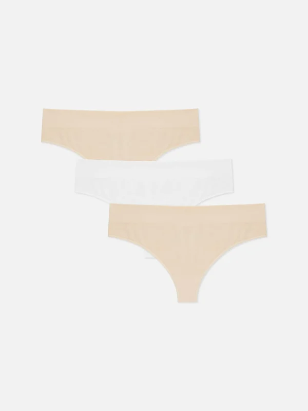 Primark 3-Pack Seamless Thongs Taupe Outlet
