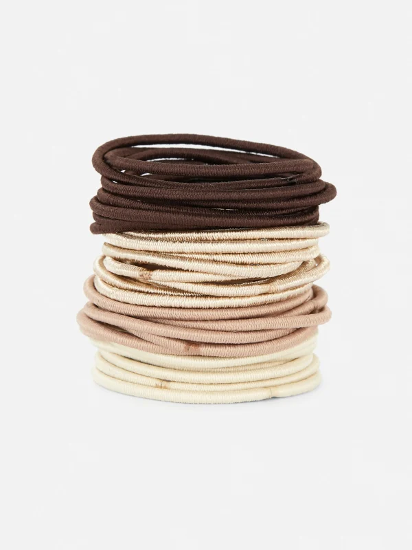 Primark 60-Pack Skinny Ponytail Holders Brown Hot