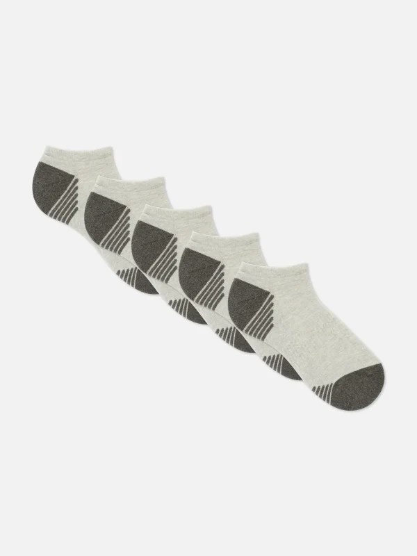 Primark 5-Pack Sneaker Socks Gray Sale
