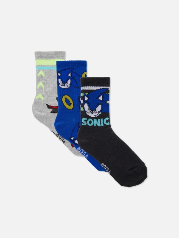 Primark 3-Pack Sonic The Hedgehog Socks Blue Shop