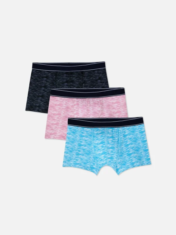 Primark 3-Pack Space Dye Boxer Briefs Black New