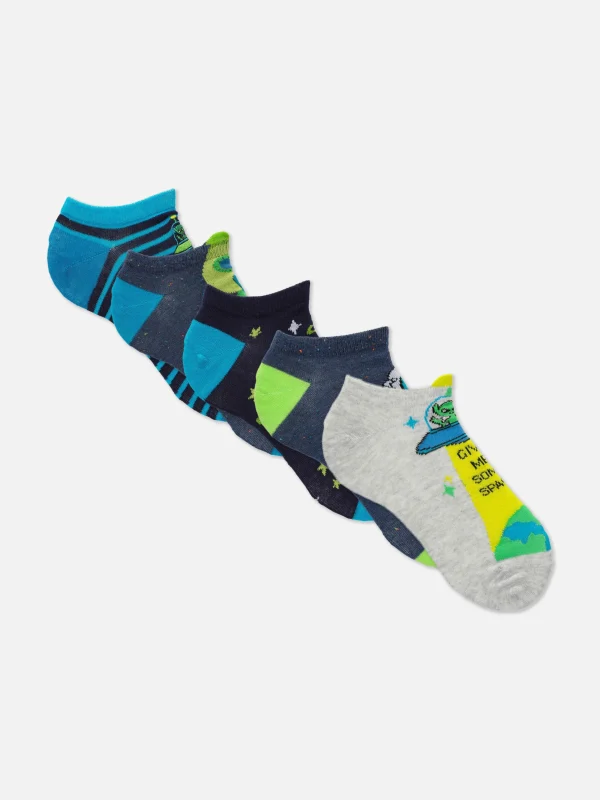 Primark 5-Pack Space Graphic Ankle Socks Navy Store