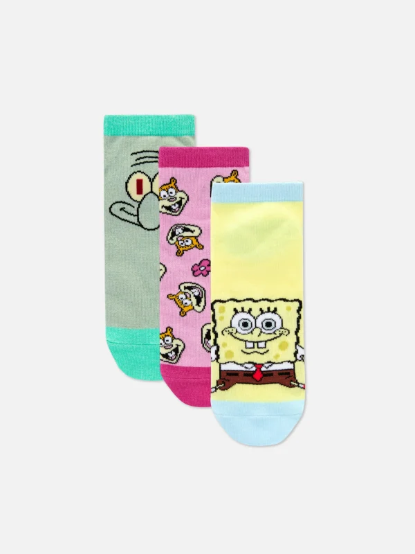 Primark 3-Pack SpongeBob SquarePants Sneaker Socks Yellow Store