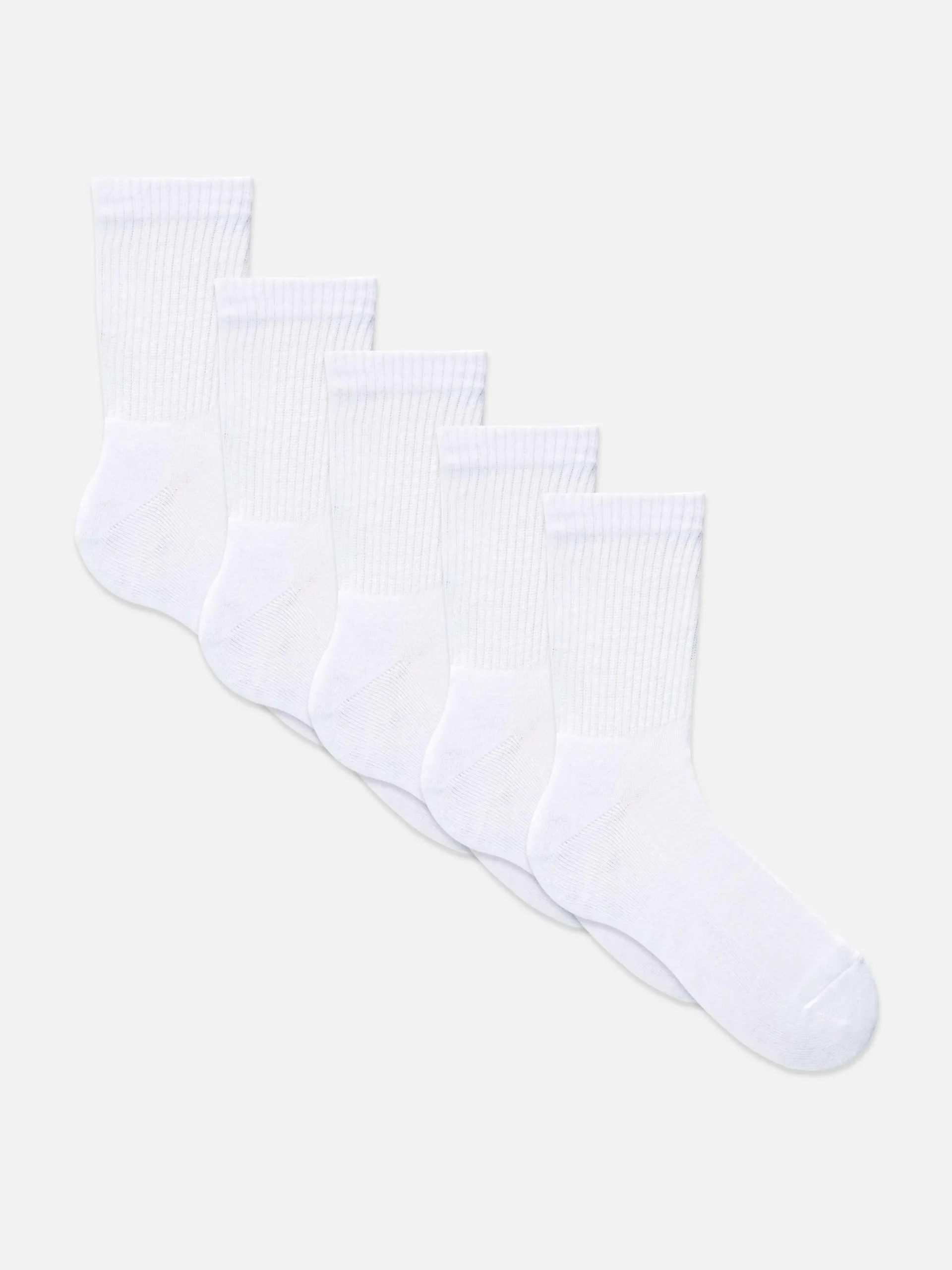 Primark 5-Pack Sports Crew Socks White Discount