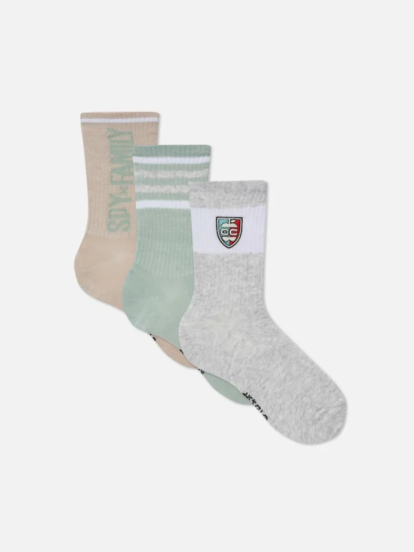 Primark 3-Pack Spy X Family Crew Socks Green Sale