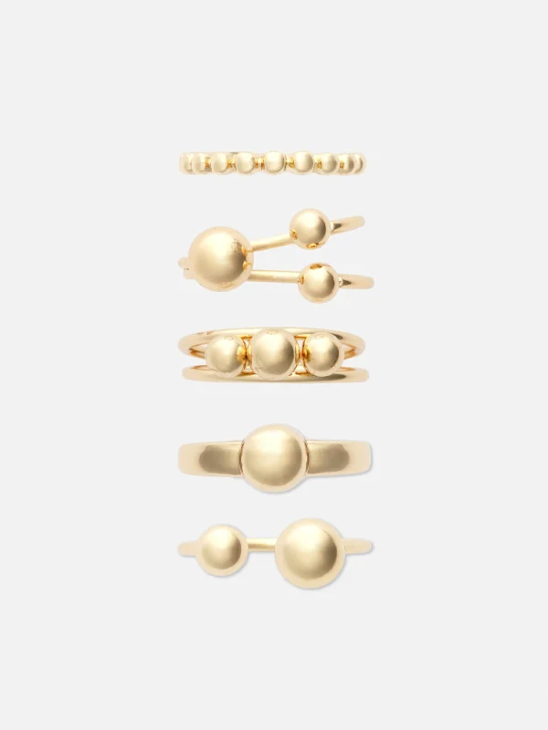 Primark 5-Pack Stackable Orb Rings Yellow Outlet