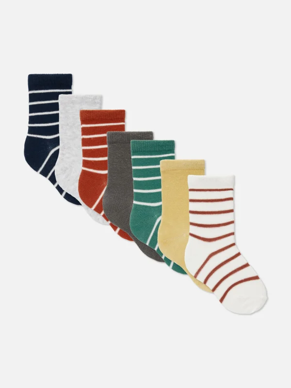 Primark 7-Pack Striped Ankle Socks Multi Sale