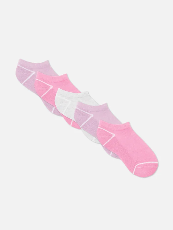 Primark 5-Pack Terry Sneaker Socks Pink Sale