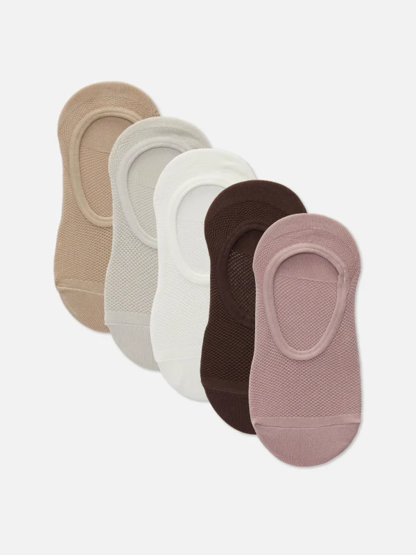 Primark 5-Pack Textured Tonal Footie Socks Nude Store