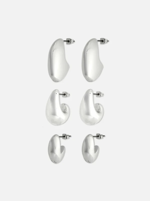 Primark 3-Pack The Edit Puffy Drop Earrings White Best Sale