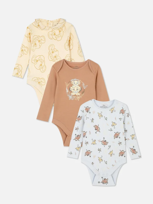 Primark 3-Pack The Lion King 30th Anniversary Bodysuits Multi Flash Sale