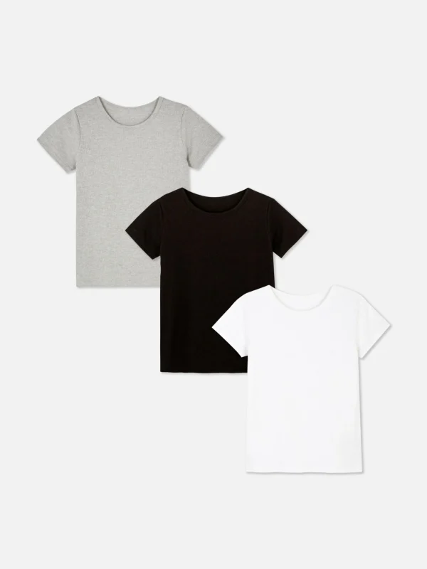 Primark 3-Pack Thermal Short Sleeve Tops Multi Discount