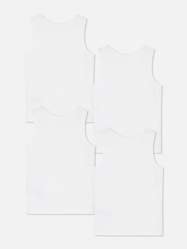 Primark 4-Pack Thermal Tanks White Fashion