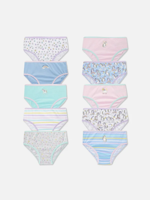 Primark 10-Pack Unicorn Graphic Briefs Multi Discount