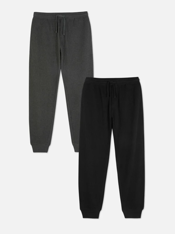 Primark 2-Pack Waffle Pajama Pants Black Best Sale